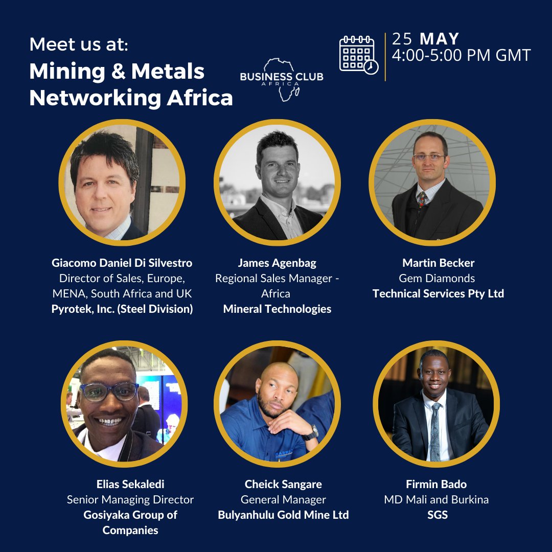 Our Mining &amp; Metals networking event is almost here, and we're thrilled to have top industry leaders, executives, and decision-makers joining us.
👉🏽Register now to expand your network and grow your career or business online: hopin.com/canvas/events/…