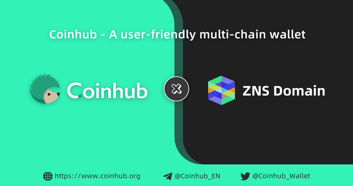 🤝Excited to be strategic partners with @ZNSprotocol - zkSync's decentralized domain & #Web3 social platform 🚀Coinhub will soon integrate #zkSync domain 🎁20 5 chars #domain #Giveaway ⏰72 hours ✅Follow @ZNSprotocol ✅Like + RT ✅Comment your zkSync address on Coinhub