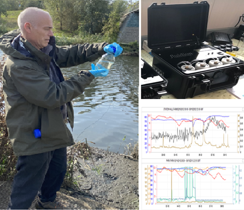 WaterResourceA's tweet photo. Bangladesh Project for Innovate UK. WRA is testing new technology with Oxford Molecular Biosensors [https://t.co/6oXXr4b4kj] working with colleagues at Bangladesh University of Engineering &amp; Technology Dhaka. Here, sampling on R Lee, continuous water quality data at monitor site https://t.co/vUJ4f296Bm