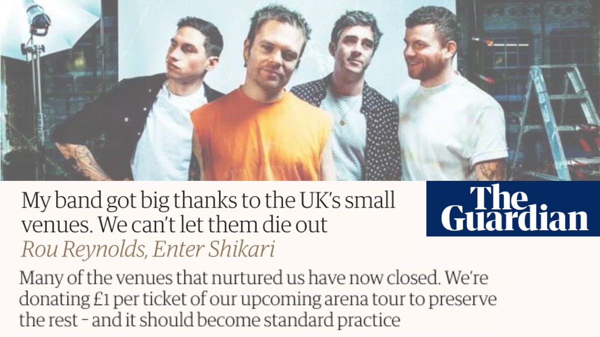 musicvenuetrust's tweet image. Our patron @RouReynolds from @ENTERSHIKARI wrote an insightful piece on the importance of Grassroots Music Venues and why we should preserve them. 

Find the full article (and a selection of others) in the ‘MVT Big Reads’ section: linktr.ee/MusicVenueTrust