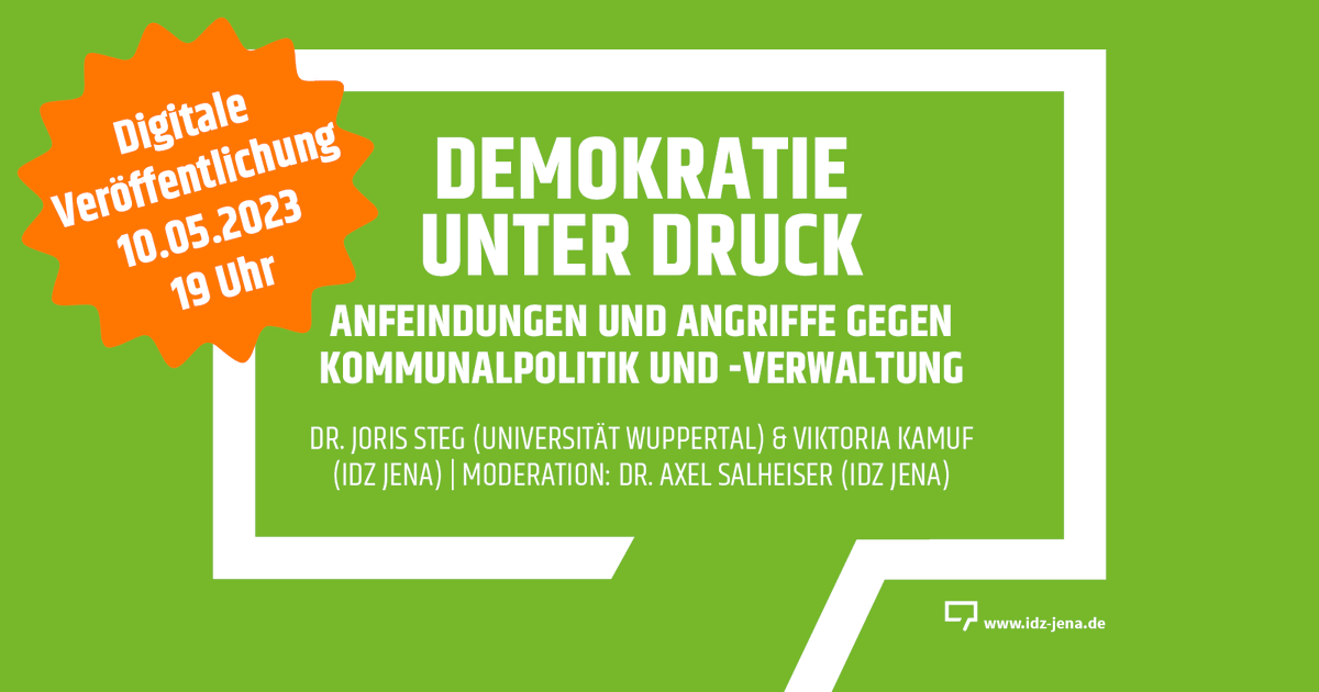 📢10.05. | 19 Uhr | Online | Studienpräsentation:
 Anfeindungen &amp; Angriffe gegen Kommunalpolitik und -verwaltung in #Thüringen und dem #bergischesStädtedreieck: Welche Erfahrungen werden gemacht? Was sind die Auswirkungen und wie kann Betroffenen geholfen werden?