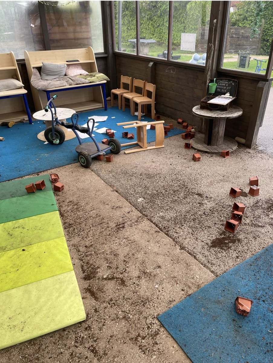 LuntsHeathSch's tweet photo. Thank you to the people who thought it was funny to break into school, ride around on our bikes and rearrange the children’s plants and work… 😔💚 https://t.co/T53aXyrdlI