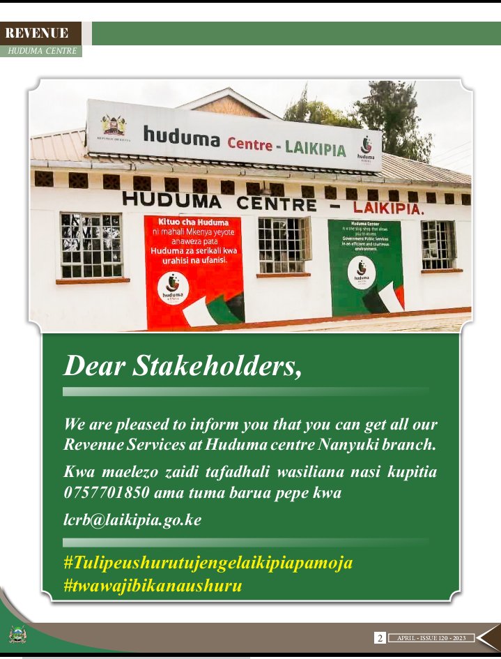 Laikipia_prince's tweet photo. What you Need to Know About Laikipia County! 
Get a Copy of the Monthly Newsletter!

#LCRB https://t.co/WEEndxm1g1