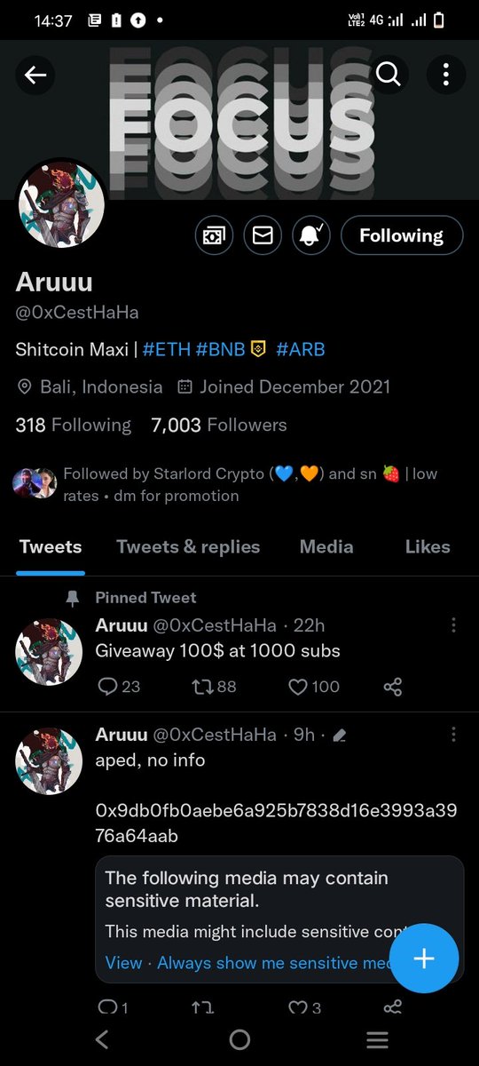 Duraicrypto's tweet photo. @ravipromotes @0xCestHaHa Done https://t.co/RJiJ3Yw93q