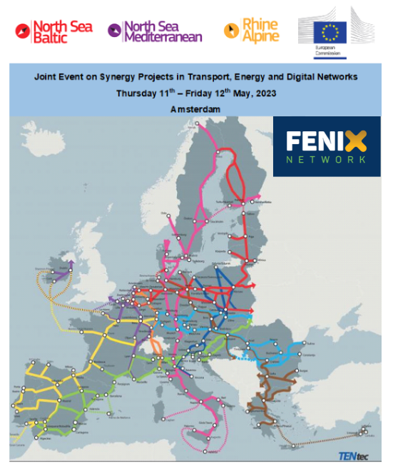TEN-T corridors coordinators organised a joint event on Synergy Projects in Transport, Energy and Digital Network in Amsterdam on 11-12 May.

Dr Eusebiu Catana, FENIX Coordinator, was invited as key note speaker and will present FENIX. lnkd.in/e2ce2XWK
#FENIXnetwork #CEF