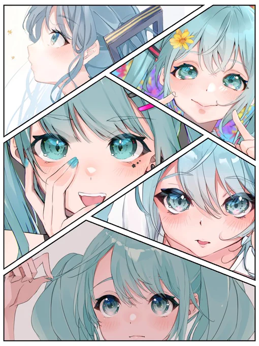 いろんなおかお  #初音ミク #イラスト