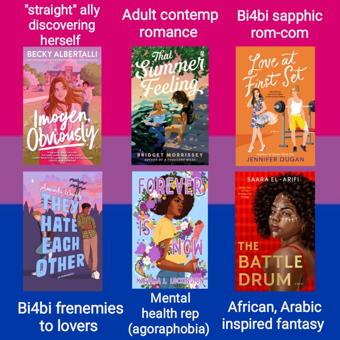 TheBiLibrary's tweet photo. Bi/bisexual books out in May! #bitwt 🩷💜💙

We have 30 bi books out this month! 
Make sure to check the thread for all of the books! 💕

(1/2) https://t.co/VETMeHaTbR