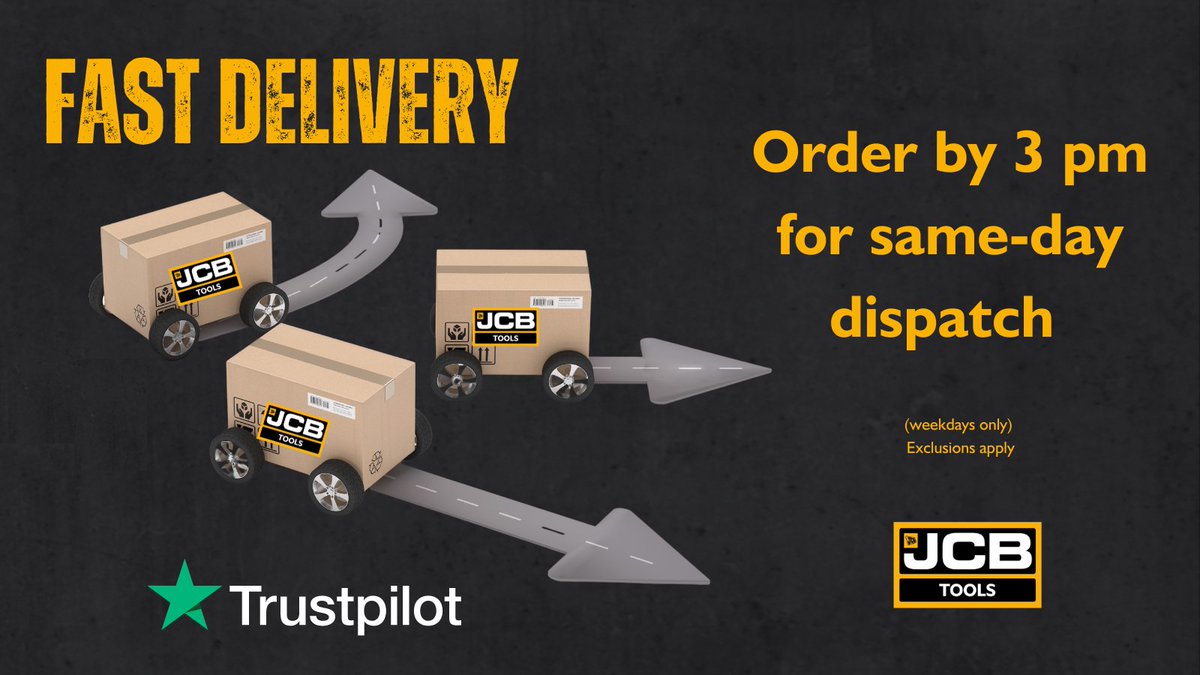 JCBtools's tweet photo. In the words of Ariana Grande:
"I see it, I like it, I want it, I got it"
π
Order by 3pm for FREE Next Day Delivery*
*Exclusions apply, see our website for more detailed delivery information.
#freedelivery #fastdelivery #tooldelivery #buytoolsonline #onlinetools #jcbtools https://t.co/VEfd0u8JnJ