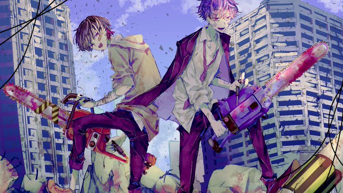 「2boys chainsaw」 illustration images(Latest)
