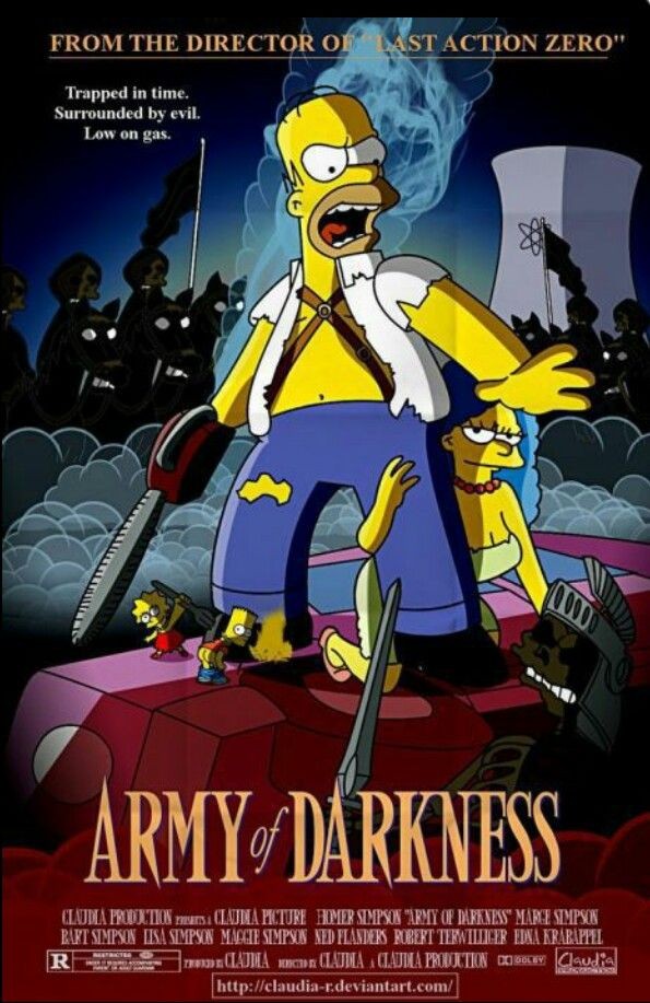 2amigas1excusa's tweet photo. Todos los lunes pondremos una película o serie representada por los Simpon que la llamaremos #lunesdesimpson y como no podía ser de otra manera abrimos nueva sección con "El ejército de las tinieblas"
#lunesdesimpson1
#simponcartelespeliculas https://t.co/ZNn7lRsg0R