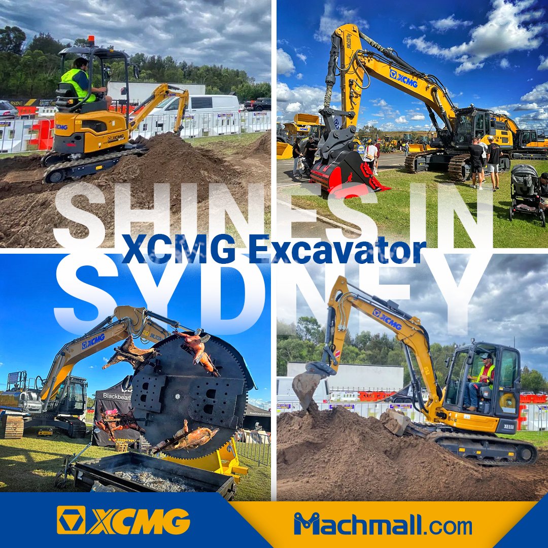 XCMG_Machmall's tweet photo. XCMG Excavator made a splash at the National Diesel Dirt &amp; Turf Expo in Sydney, with 10 hot-selling products that wowed local customers, including the XE35U, XE155UCR, and XE490DK.

#Machmall #XCMG #HeavyMachinery #Construction #LawnExpo https://t.co/JxdwtKPCm8