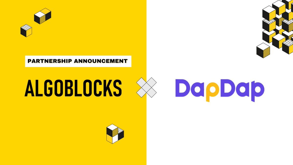dapdapio's tweet photo. 🎉It's an honor to be a partnership with @Algoblockstrade
Algo Blocks: Start your journey from Crypto Hodler to DeFi Expert. With Easy and Seamless DeFi Investment Experience.👈
🚀 #DapDap is partnering with #AlgoBlocks to help users discover the best web3 games and NFTs https://t.co/3MHR1DWAzj