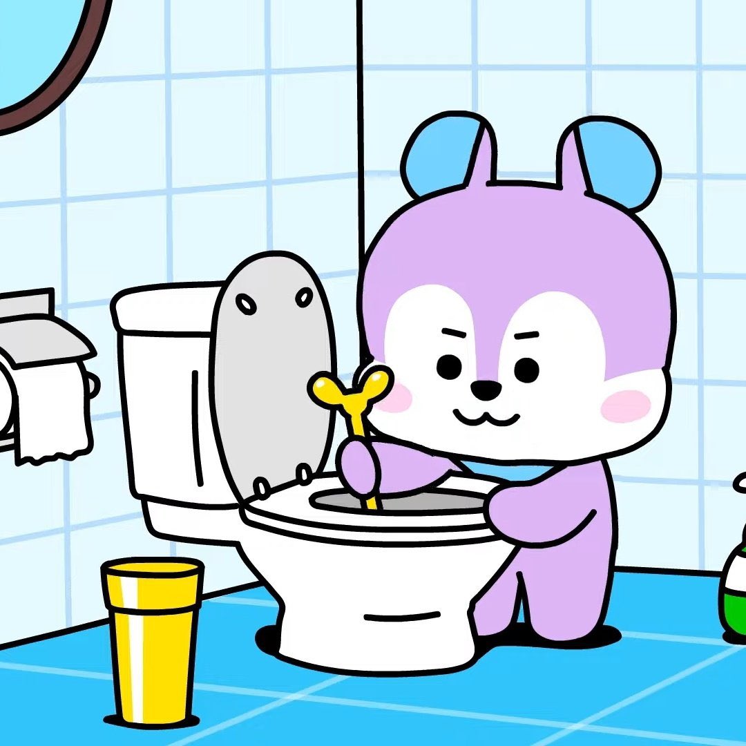mang has the golden toilet brush that seokjin gifted hobi 😭😭😭