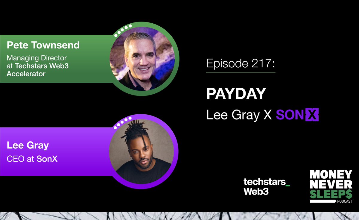techstarsweb3's tweet photo. The third episode of @MNSshow with one of our founders, @_leegray, and @PeteTownsendNV has been made available to listen 🎧 Check it out and learn more about @sonx, who is creating a new economic model for musicians and fans 🤩🚀 

#NFTs #musicindustry #Techstars #Web3 https://t.co/tPNa1V5r2i