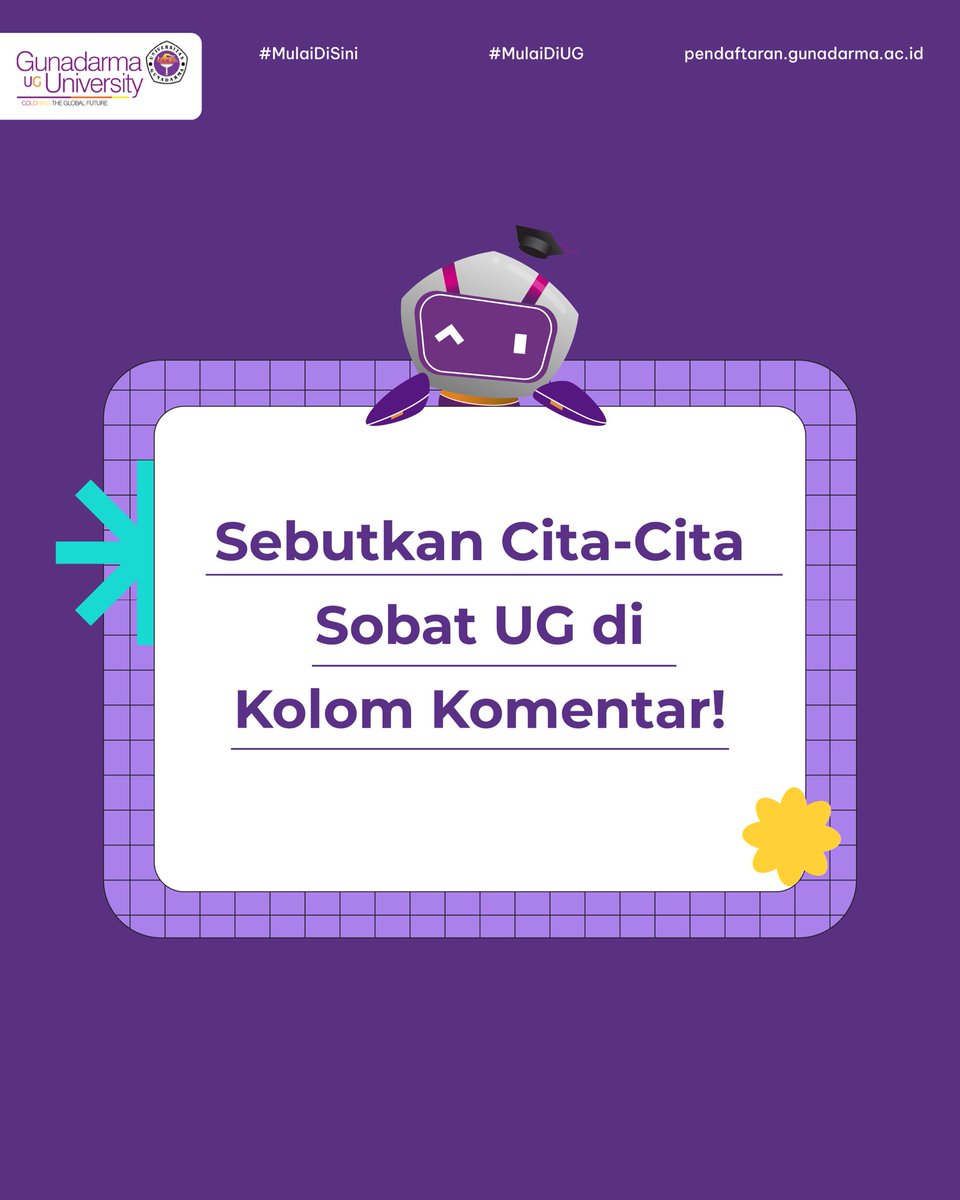 mulaidiUG's tweet photo. Jadi penasaran apa sih sebenernya cita-cita Sobat UG selama ini? Share di kolom komentar ya!

#MulaiCeritamu #PMBGunadarma #UG https://t.co/hekc5miFI7