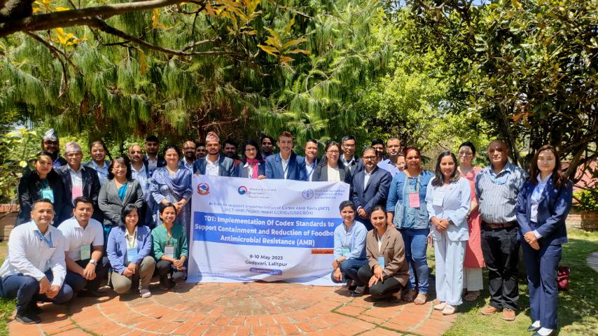FAONepal's tweet photo. 3-Days ToT ongoing: Implementation of #Codex Standards to Support Containment and Reduction of Foodborne #AMR
#ACT Now to stop foodborne #AMR
#ROK #DFTQC
@kenshimizu_fao https://t.co/SMyK0xRZpM