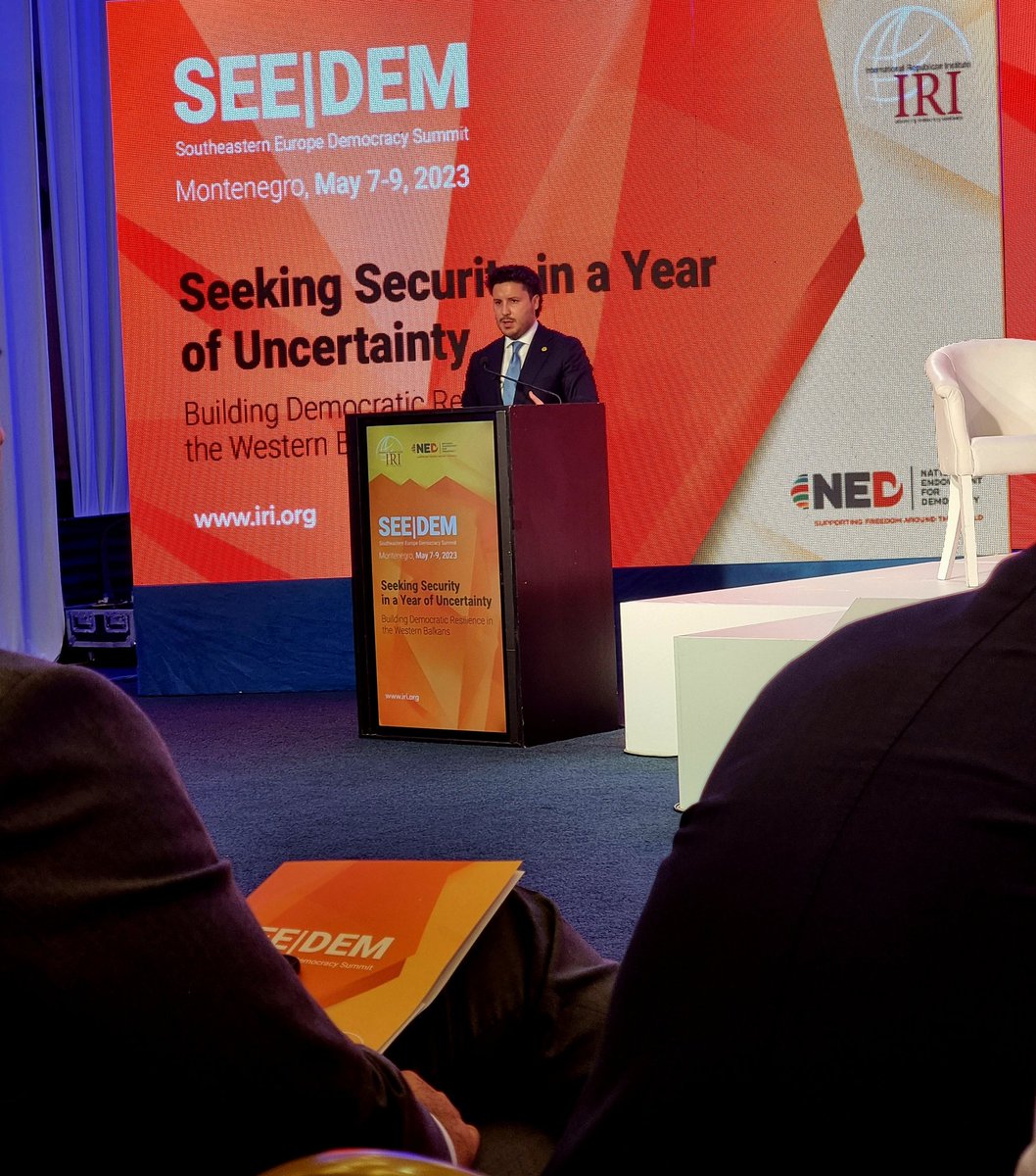 BojanKlacar's tweet photo. Dritan Abazovic, PM of Montenegro on #seedem 
@IRIglobal @SEEDEM_ https://t.co/dWP82ak8z1
