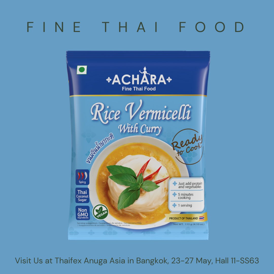 SpunkyFood's tweet photo. #vegan Rice vermicelli soaked in rich and aromatic curry is an incredibly  satisfying and delicious combination that will leave your taste buds  craving for more. It is #amazing Visit us at Thaifex Anuga Asia in #bangkok 23-27 May, Hall 11-SS63 #thaifex #food #grocery #Retail https://t.co/Mx9U1KZWT2