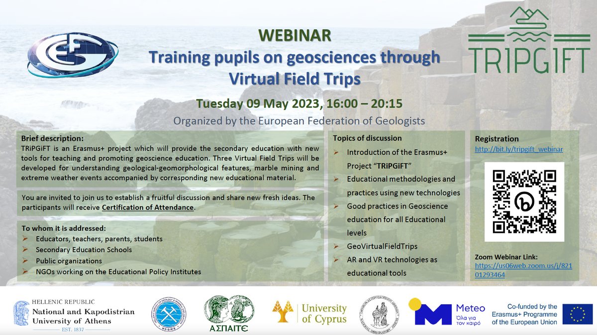 EfgInfo's tweet image. 📢 Last chance! Register for the fascinating TRiPGiFT online event ‘Training Pupils on #Geosciences Through Virtual #FieldTrips&apos; on 9 May. Participants will receive a certificate of attendance. Consult the agenda and register for free! bit.ly/tripgift_webin…
#virtualreality