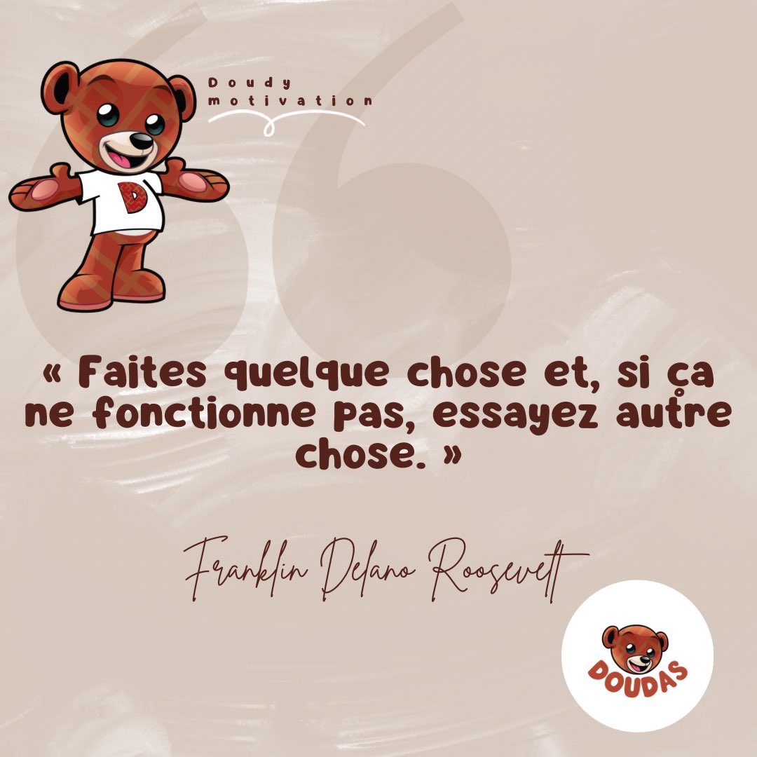 doudasmonami's tweet photo. Quand le plan A ne marche rappelez-vous qu’il y a 25 autres lettes de l’alphabet à essayer.
Bon début de semaine.
#doudas #doudymotivation #MotivationMonday #happymonday #bonnesemaine #motivation #happy https://t.co/8uRct4mL86