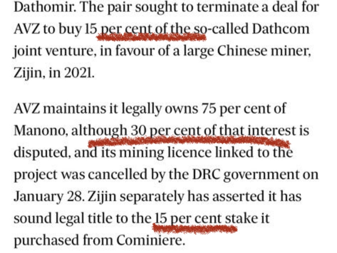emil_jens's tweet photo. $AVZ 

But #AFR still can’t get it right. 

It’s 15% of the 75% that is  disputed, not 30% (of that interest) of 90% unless sneaky @tommyr345 made that little amendment 🤔 play of words and per centages 🙈

NEEDS TO BE AMENDED https://t.co/theaAWndvE