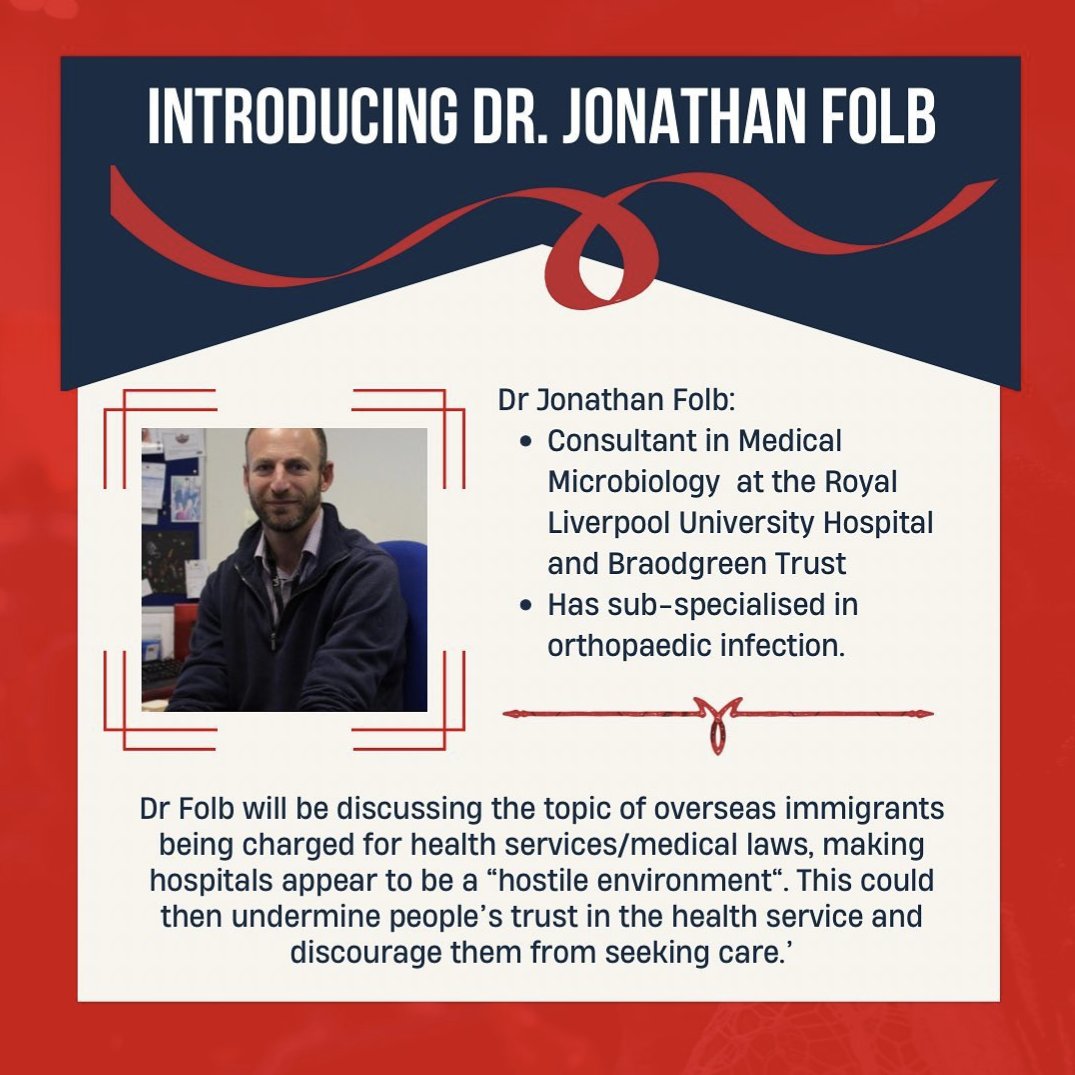 Our final speaker of the day is the brilliant Dr. Jonathan Folb <a href="/jonfolb/">Jon</a> who will be discussing the important topic of refugee health inequalities! It's going to be amazing.

Get your free ticket here! <a href="/LivUniMedicine/">UoL School of Medicine</a> <a href="/LivUniAlumni/">Liverpool Alumni</a>

liverpoolguild.org/groups/bme-med…