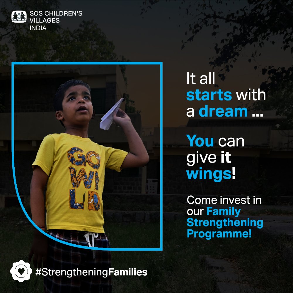 Let’s come together and help these children reach their full potential and become the strongest version of themselves!

Invest in our Family Strengthening Programme: 
soschildrensvillages.in/donate-now/

#SOSIndia #StrengtheningFamilies #BuildingFamilyBonds #Family #Child #StopAbandonment