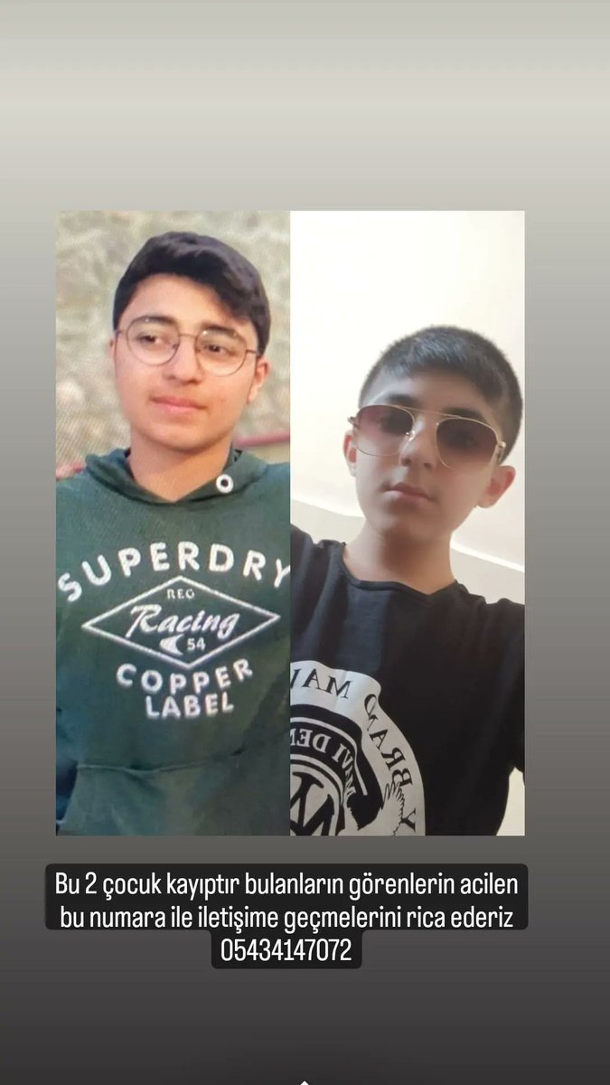 CyprusHilal's tweet photo. @UrfaValiligi Urfada 14 yasinda 2 ogrenci cuma gununden beridir kayip. Valilik olarak lutfen bizlere yardimci olun. https://t.co/NDQdU1qqbC