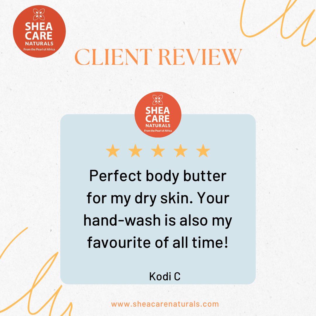 sheacareuganda's tweet photo. ✨Starting our Monday with some positive vibes.
✨Here is what some of our amazing clients have to say about our products.
✨Feel free to give us feedback anytime.
#happycustomer #monday #positvevibes #sheacare #sheacarenaturals #nuts #nilotica #ugandanshea https://t.co/Wg6I9f6aPb