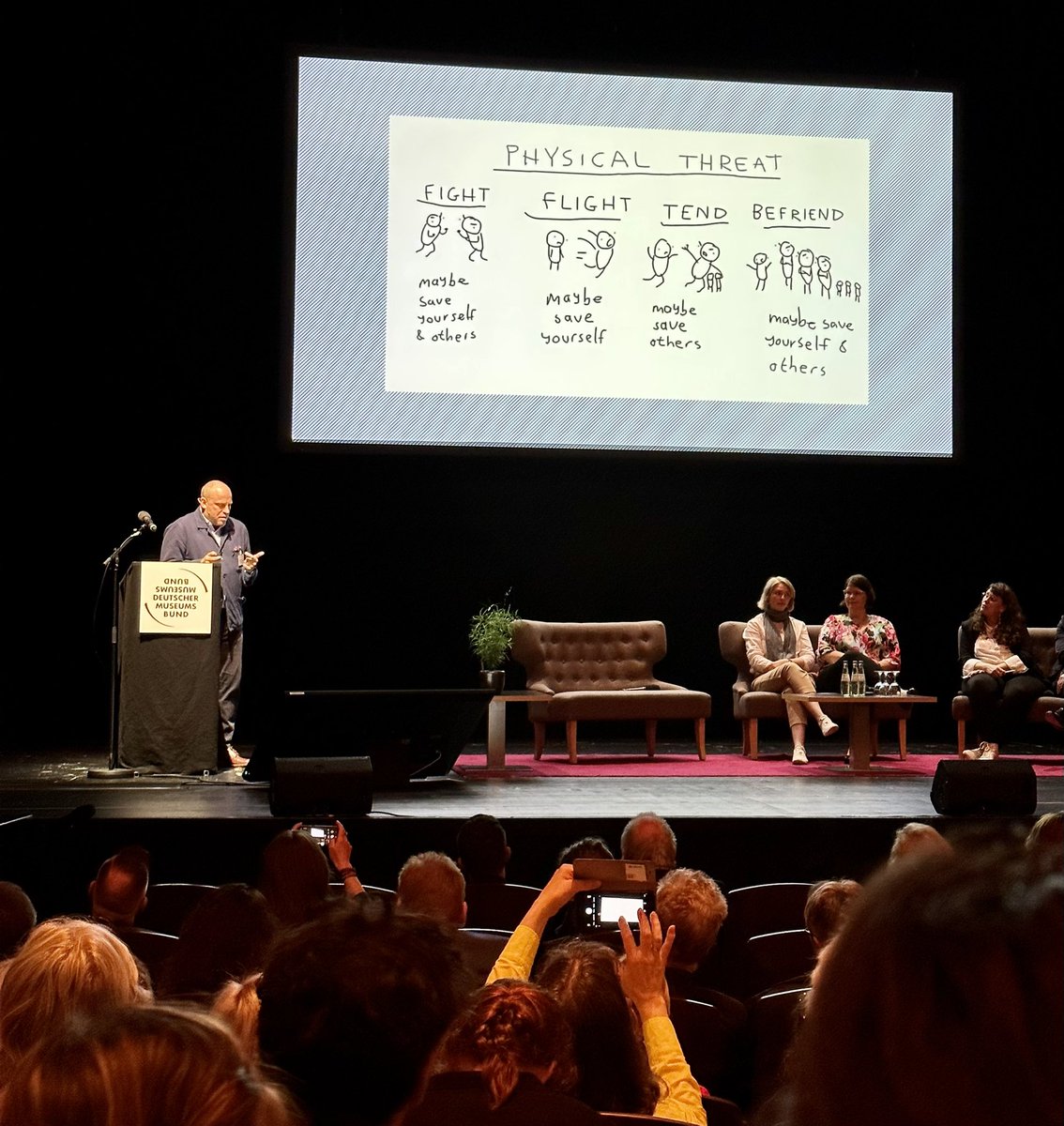 Lösung: NICHT was man bei Angst sonst macht: Fight, freeze or flight, sondern tell &amp; befriend - denn nur gemeinsam können wir es schaffen!!  🤜🤛  #dmb23