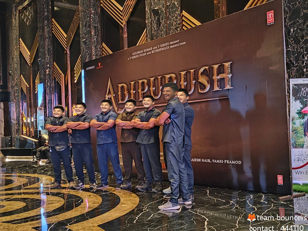 AAthians's tweet photo. Bouncers At  #AdipurushTrailer Event In AMB 🥵💥 https://t.co/VXhDZYWZsA