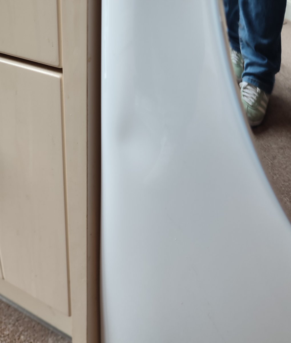 Firesnapper999's tweet photo. New washer dryer delivered by @AmazonUK small dent spotted when packing removed, but not sending back for that, wasteful. Will contact Amazon to see what reduction possible? Time for #DecaffResus https://t.co/x5wUUtpueL