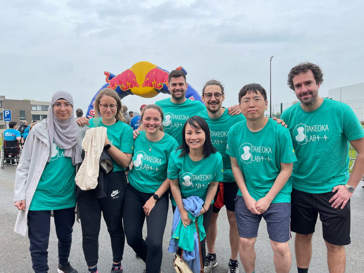 TakeokaLab's tweet photo. Takeoka Lab had a blast participating in the Wings For Life World Run! In this unique race, all entry fees and donations go to spinal cord research. Big thanks for @Annemie8  for organizing this amazing and successful event in Geel! #wingsforlifeworldrun 
@WFLWorldRun https://t.co/0t8Jjx3qpH