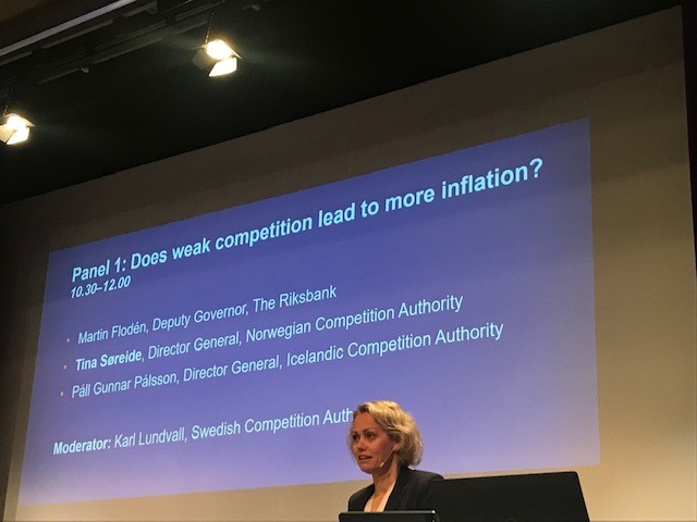 The Pros and Cons conference panel 1 discussion covers Swedish, Norwegian and Icelandic perspective on the question Does weak competition lead to more inflation? You may follow the discussion via livestreaming youtube.com/live/okbNFW29j…