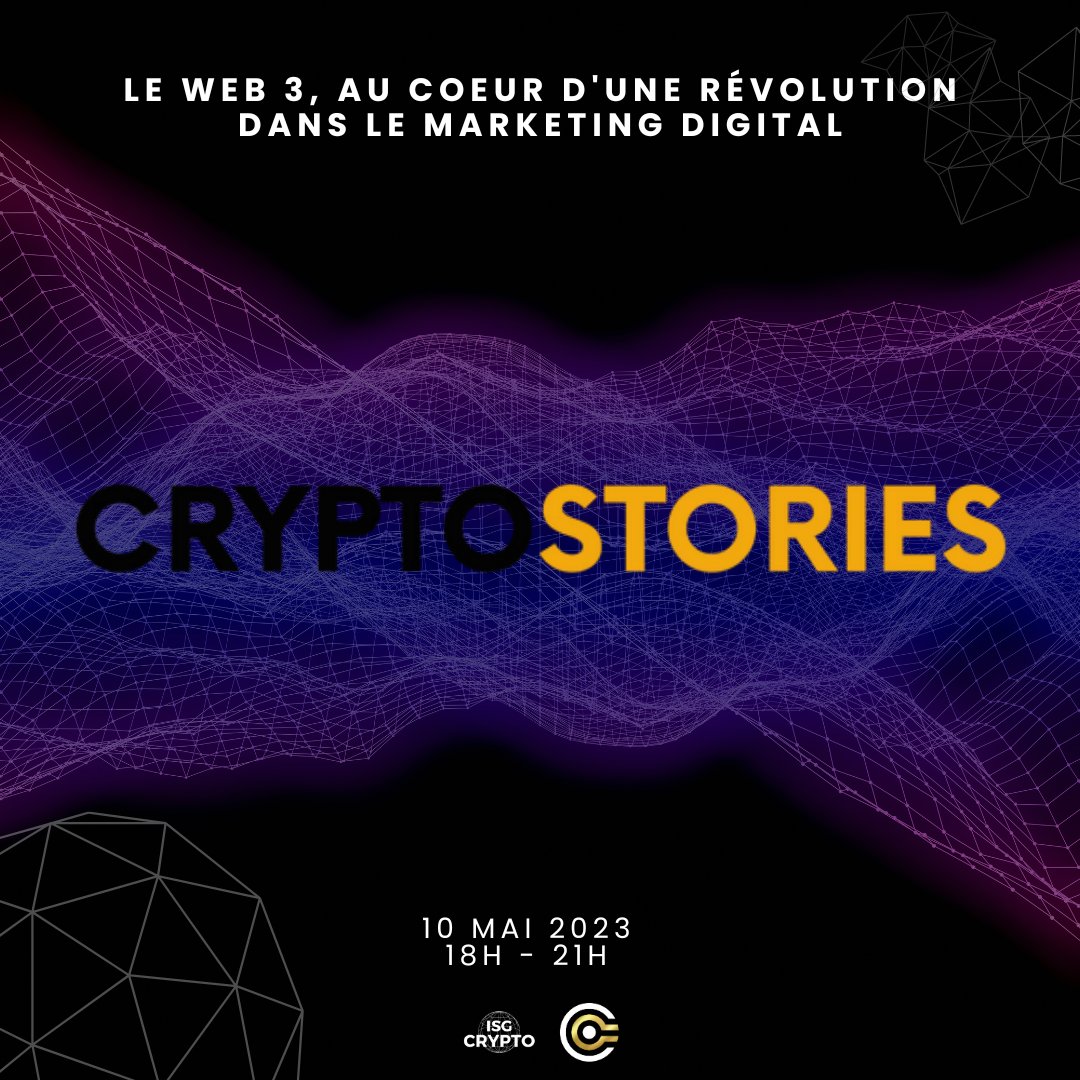 IsgCrypto's tweet image. 🚨 Nous avons le plaisir de compter @cryptostoriesfr parmi nos sponsors pour l'événement sur le Web3 et le marketing digital le 10 mai 2023 ! 

Inscrivez-vous dès maintenant pour découvrir les dernières tendances de l'industrie. 🙌🚀vu.fr/UGTP