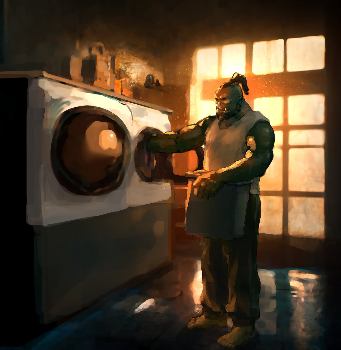 Sho_Xo8's tweet photo. Ork doing laundry👍 https://t.co/opkXI0SJmj