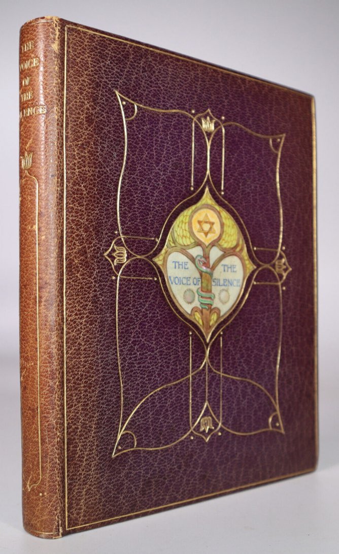BlairCowl's tweet photo. Bookdealer Louis88books has this unusual first edition copy of Blavatsky's The Voice of the Silence (1889) in a vellucent binding by Chivers. #Theosophy #Occult https://t.co/blvumNUvpO