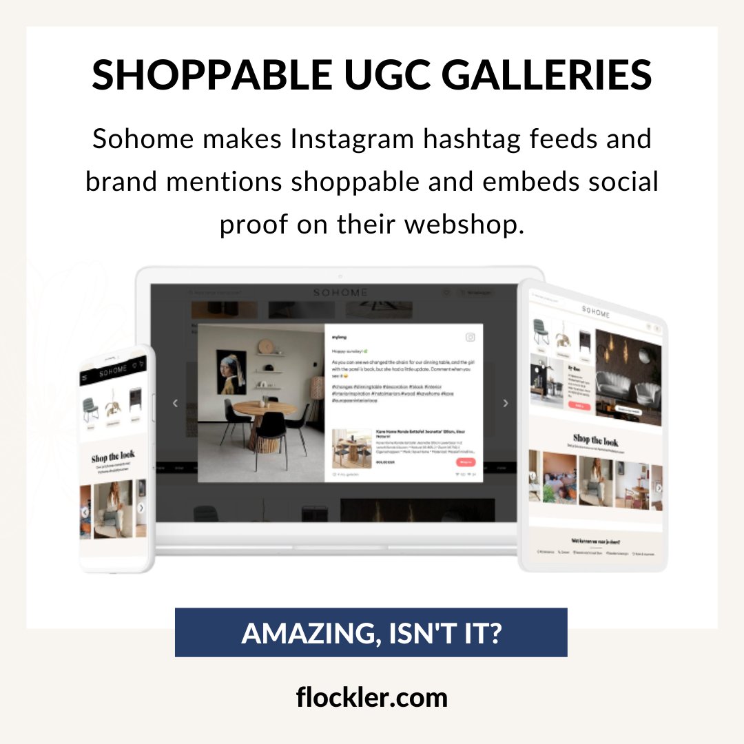 getflockler's tweet photo. Would you like to make Instagram hashtag feeds #shoppable and embed them on your webshop?

That’s exactly what Sohome webshop does with Flockler!

The "Shop the look" element and shoppable #UGC gallery highlights hashtag entries from their customers.

#flockler #socialcommerce https://t.co/wyFSxbgh5f