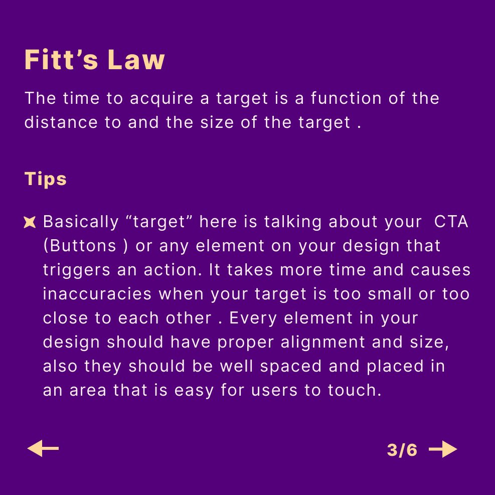 👉🏽 a thread : Hey 👋🏽😄 guys , These are few UX LAWS I’ll recommend every newbie and even product designers at large to keep handy when designing 😄❤️📲 . #uidesign #UIUXDesigner #uxlaws #design.