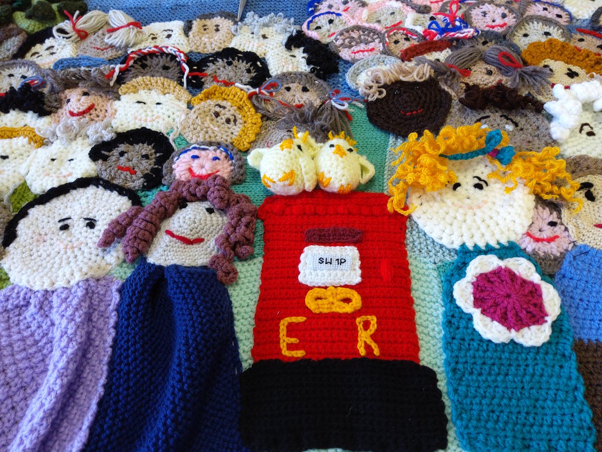 A community coronation. Yarn display. To make you smile one stitch at a time. #communityengagement #reducingisolation #dormanstown #supporteachother