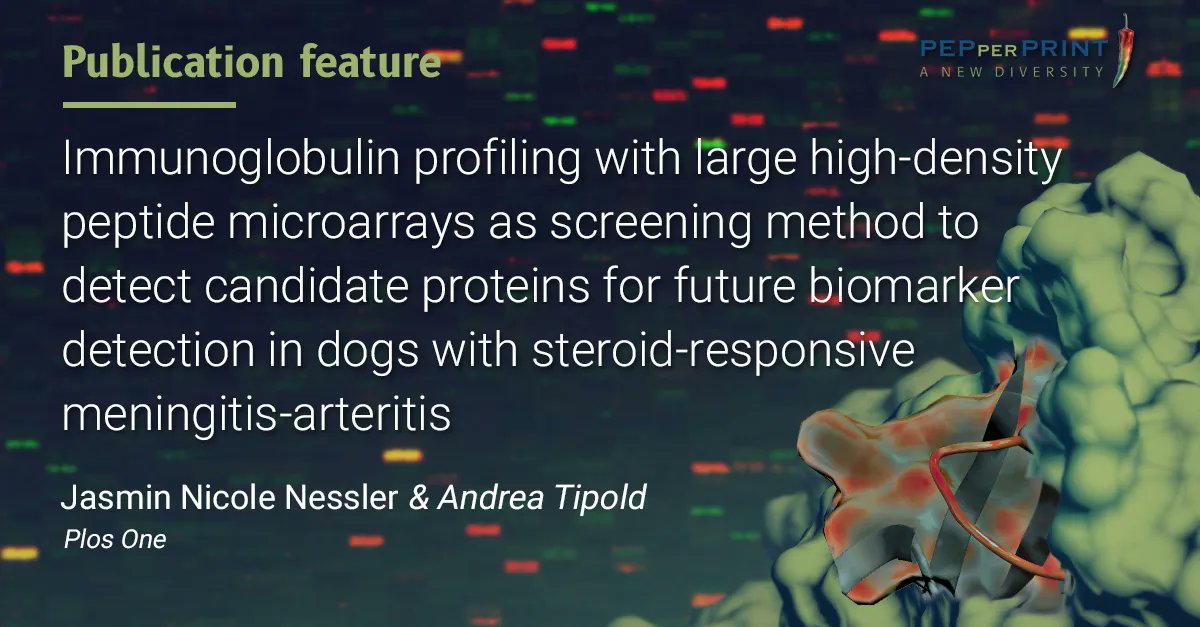 PEPperCHIP's tweet image. New publication: A recent study on steroid-responsive meningitis arteritis in dogs using our PEPperCHIP® for high-density #autoantigenscreening. We appreciate the acknowledgment of our support in data acquisition and analysis. buff.ly/3nndFGh  #SRMA  #peptidemicroarrays