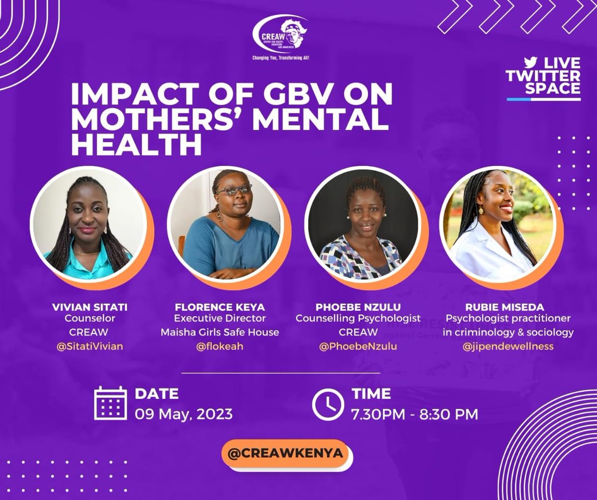 This May being mental health month and Mothers Month, we explore the intersectionality between GBV and maternal mental health. Join the Live on 9th May on twitter to hear more.