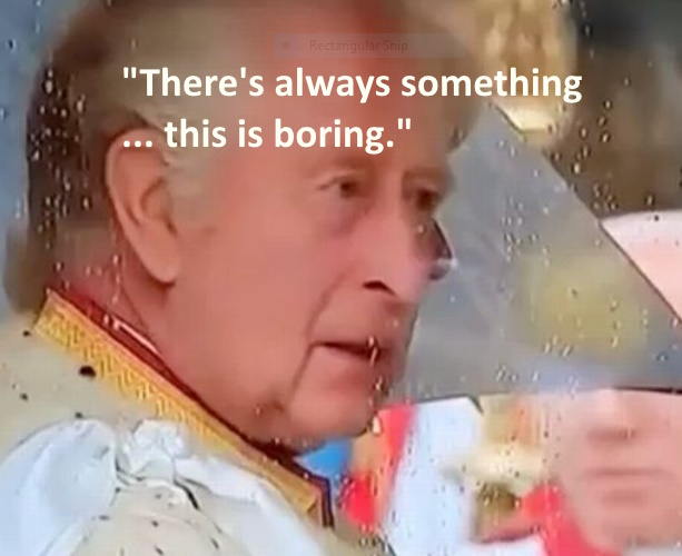 Pat_Regan's tweet photo. Mega wealthy King Charles moaned that Coronation is 'boring' as he fumes at carriage running late.
https://t.co/Z1kIo3ICab https://t.co/syDVnWU7gQ