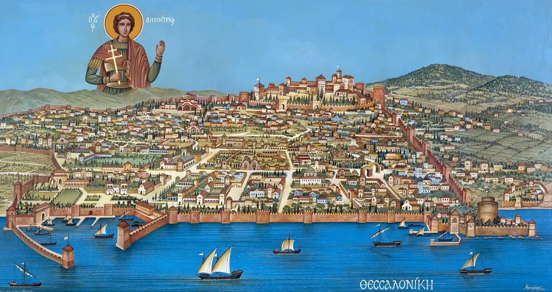 cycladian's tweet photo. In 904 the the Abbasid Caliphate led by Leo of Tripoli, a pirate and Greek Muslim convert from Antalya sacked and destroyed Thessaloniki, the second largest city in the Byzantine Empire which was also known as Symvasilévousa or “co-reigning” alongside Constantinople (a thread)‼️ https://t.co/JO1UXCJ2mw
