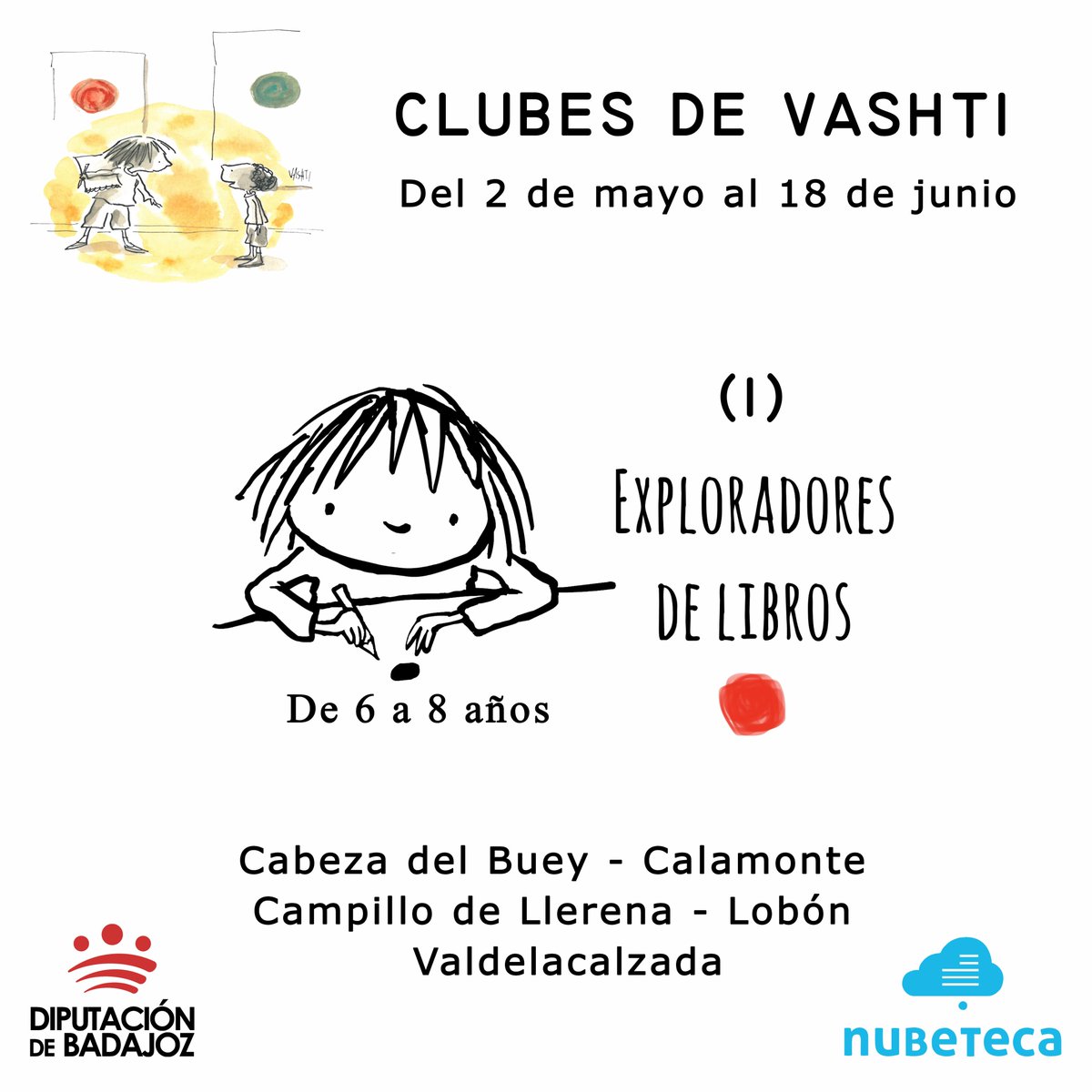 Los Clubes de Vashti (I). Exploradores de libros.

#ClubesdeLecturaenlaNube para niños/as de 6-8 años. Un proyecto de @mycharmschool de @unpuntocurioso para #Nubeteca de @DipdeBadajoz 

➕ℹ️bit.ly/42gbD9A

#ODS1 #ODS4 #ODS10  #ExploradesdeLibros #ClubesdeVashti