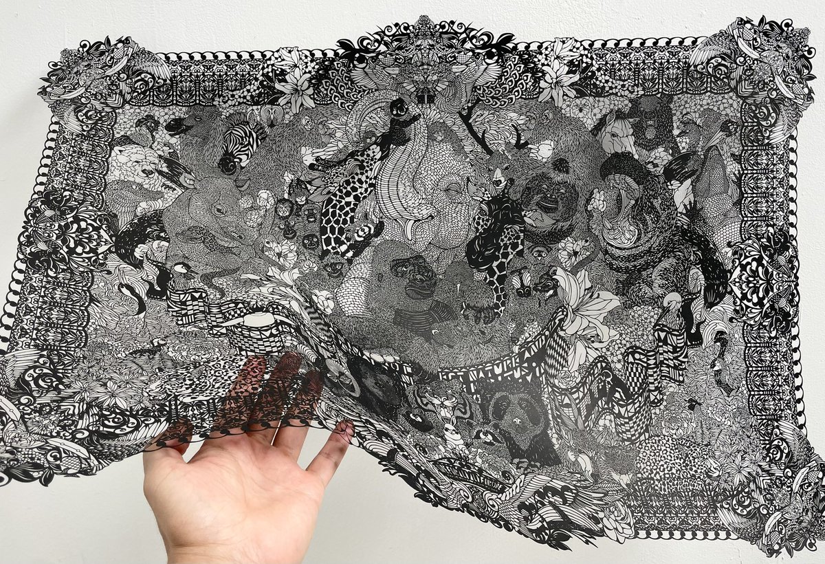 下村優介 切り絵 招き猫 下村優介 切り絵 招き猫