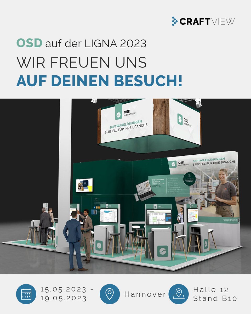 craftview_eur's tweet photo. OSD auf der LIGNA!
Lerne unsere Software-Highlights vom 15.-19. Mai live auf der LIGNA in Hannover kennen: Halle 12, Stand B10
➡ https://t.co/52Lbnv88yy

Das CRAFTVIEW-Team

#craftview #software #digitalisierung #weltleitmesse #ligna2023 #osdatensysteme #osd #tischler #schreiner https://t.co/HDCAjDhXNs