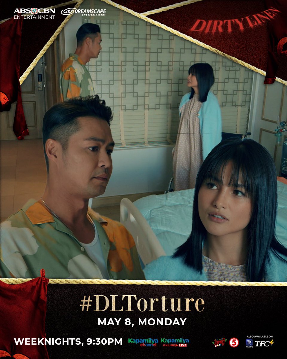 DreamscapePH's tweet photo. Ano ang magiging reaksyon ni Sophie pag nalaman niya na girlfriend na ni Aidan si Mila? Alamin mamaya sa #DLTorture 

#DirtyLinen, 9:30PM sa Kapamilya Channel, Kapamilya Online Live, Jeepney TV, A2Z Channel 11, TV5! Mapapanood rin sa iWantTFC at TFC! https://t.co/YfvIxWWAHw