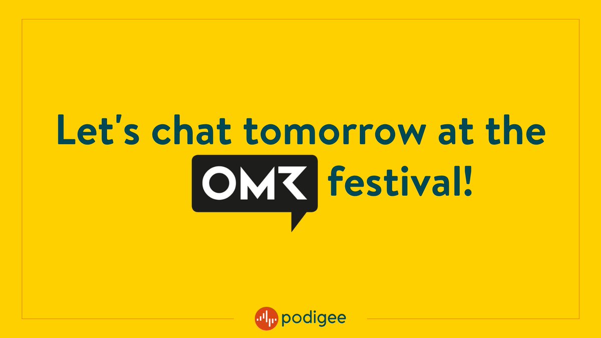 podigee's tweet photo. Hey podcasters! 🤩 Just a quick heads up that Podigee will be at the OMR Festival tomorrow! We'd love to chat with you about your podcast and share some insights. Look for our Podigee hoodie to find us easily. See you there! 🙌
#Podigee #OMRFestival #Podcasting https://t.co/yUCPtpIGlp