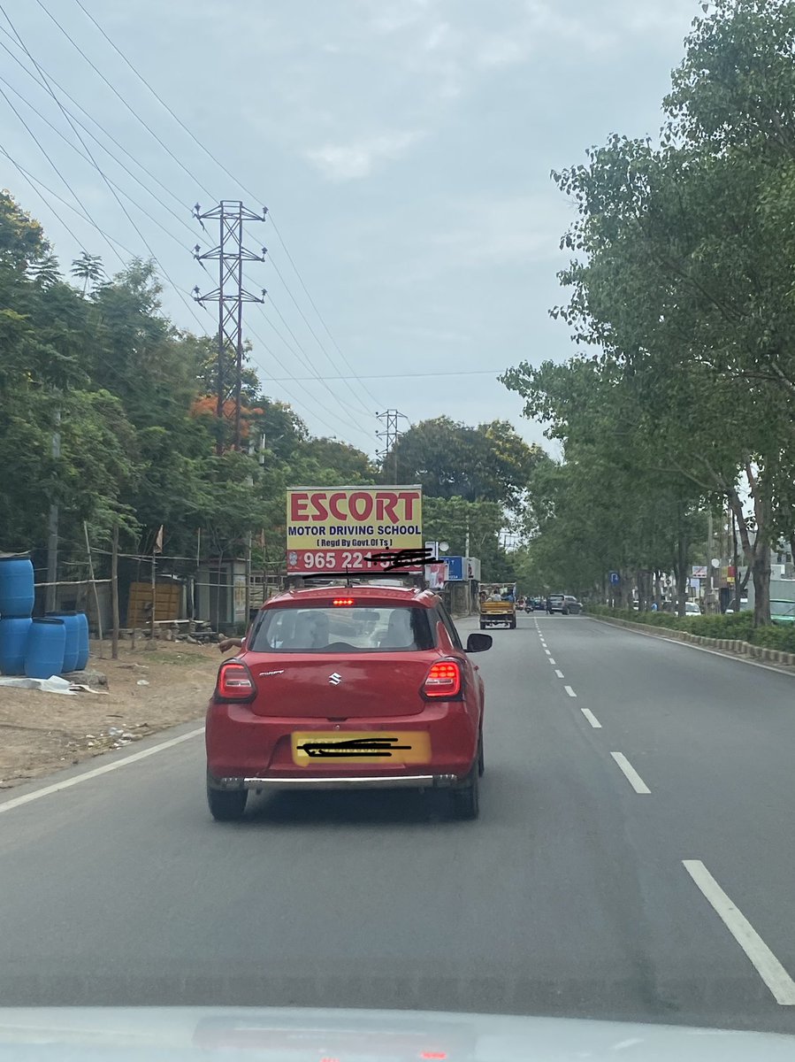 Whenever i find any driving school vehicle on roads, I become more alert !!
Ensures seat belt, checks lane, right usage of indicators etc…

@RoadOfHyderabad @skc2000rpm #RoadSafety #drivingonroads #drivesafe #lovedriving #roads #Hyderabad